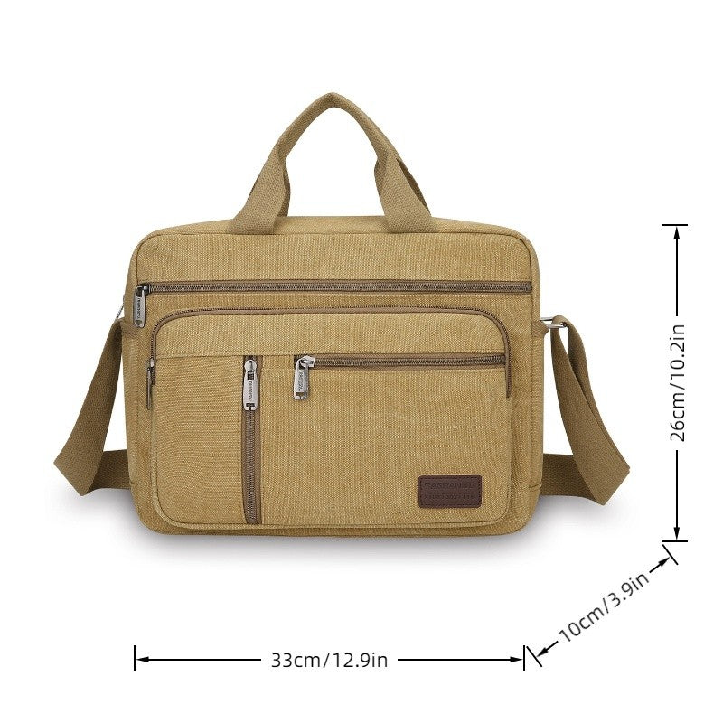 Fashionable Men's Shoulder Bag, Large Capacity Canvas Crossbody Bag, Casual Handbag, Suitable for Business, Daily Commuting, Etc