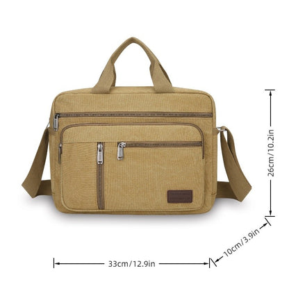 Fashionable Men's Shoulder Bag, Large Capacity Canvas Crossbody Bag, Casual Handbag, Suitable for Business, Daily Commuting, Etc