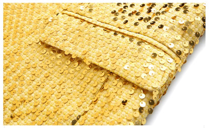High-quality Sequined Suits Men Clothing Gold / Silver Autumn / Winter New Male Wedding Banquet Party Dress Blazer and Pant
