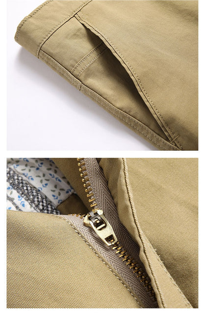 100% Cotton Shorts Men Knee Length Boardshorts Classic Brand Comfortable Clothing Beach Shorts Male Short Trousers