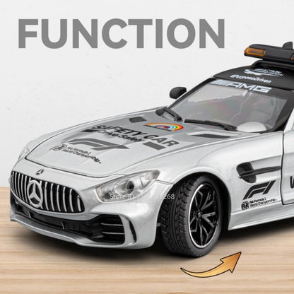 1:24 GTR F1 Segurança 300SL Carro Esportivo Modelo Brinquedo Liga Fundido Som Luz Amortecedor Modelos de Veículos em Miniatura Coleção Presente