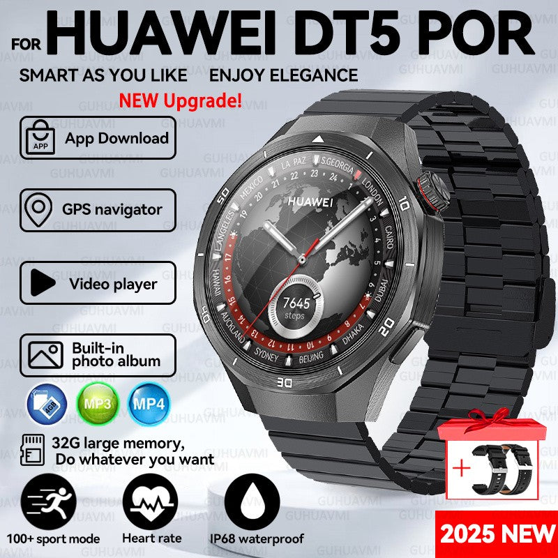 2025 New For HUAWEI GT 5 Pro 32Gb Memory SmartWatch AGPS Beidou Navigation Sapphire Screen HD Video Bluetooth Call SmartBracelet