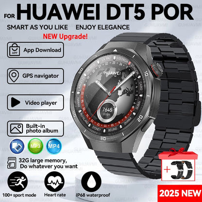 2025 New For HUAWEI GT 5 Pro 32Gb Memory SmartWatch AGPS Beidou Navigation Sapphire Screen HD Video Bluetooth Call SmartBracelet