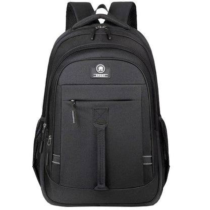 The men's backpack is suitable for business trips. It has a hand-held design with multiple pockets and is a book bag.