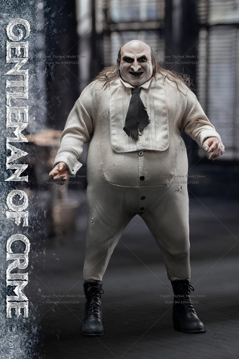 Boneco Articulado Colecionável Eternal Toy ETX8 1/6 Comics Villain Gentleman of Crime Pinguim Jazz Conjunto Completo 12'' com Traje e Guarda-Chuva