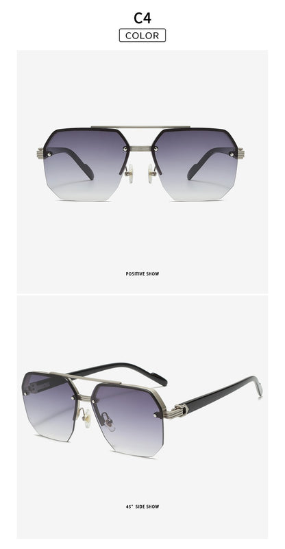 New Fashion Sunglasses Cool Men Vintage Brand Design Metal Square Sun Glasses Women Shades UV400 Oculos De Sol