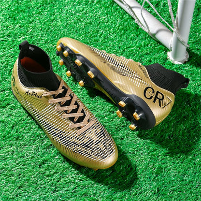 New Men Soccer Shoes Long Spikes Outdoor Sport Training Football Boots Cleats Adult Non Slip Boys Breathable Match Comfortable