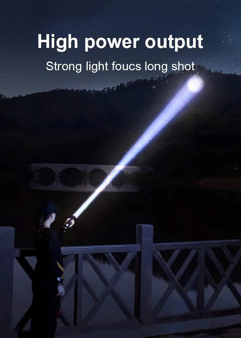 10000mAh High Power Led Flashlight 5000M Long Range Torch Rechargeable Ultra Powerful Outdoor Tactical Hand Lamp Camping Lantern