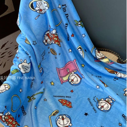 Desenho Animado Doraemon Cobertor de Flanela Macio Confortável Manta para Dormir Estilo Japonês Cobertor para Soneca Colcha para Quarto Menina Crianças