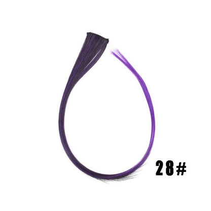 Mega Hair Tic Tac Sintético 55 cm Longo Colorido Liso Peças de Cabelo Sintéticas para Uso Diário Festas