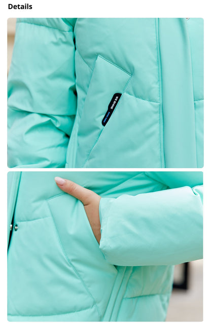 GASMAN 2023 Winter Down Jacket Women Short Classic zipper Design Pocket Stand Collar Hooded Slim Coat Women Parkas  83319
