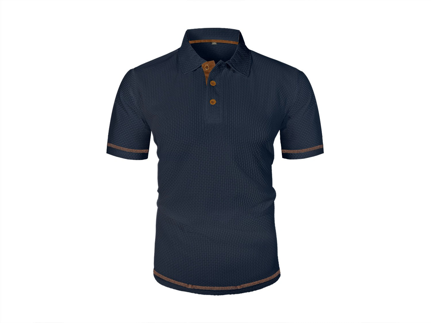 Summer ice silk lapel men's short-sleeved T-shirt men's clothing top