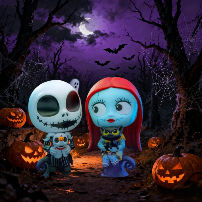 Hot Toys The Nightmare Before Christmas Sally Jack Skellington Cosbaby Mini Action Figure Fashion Cute Halloween Collection Gift