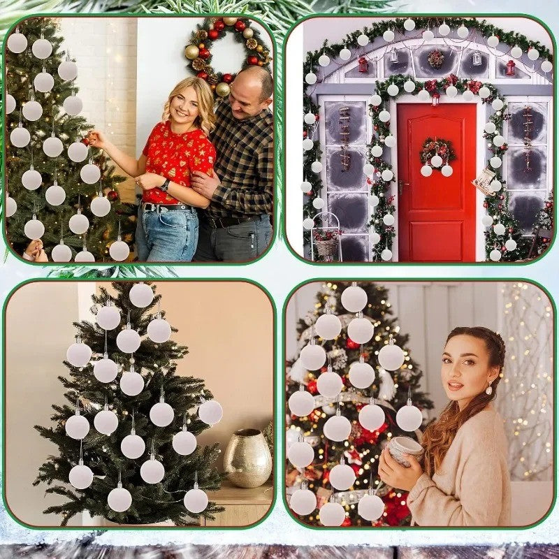 1/30pcs Wine Red Christmas Ball Velvet Round Christmas Balls Xmas Tree Ornaments Ball Hanging Pendants New Year Party Decor