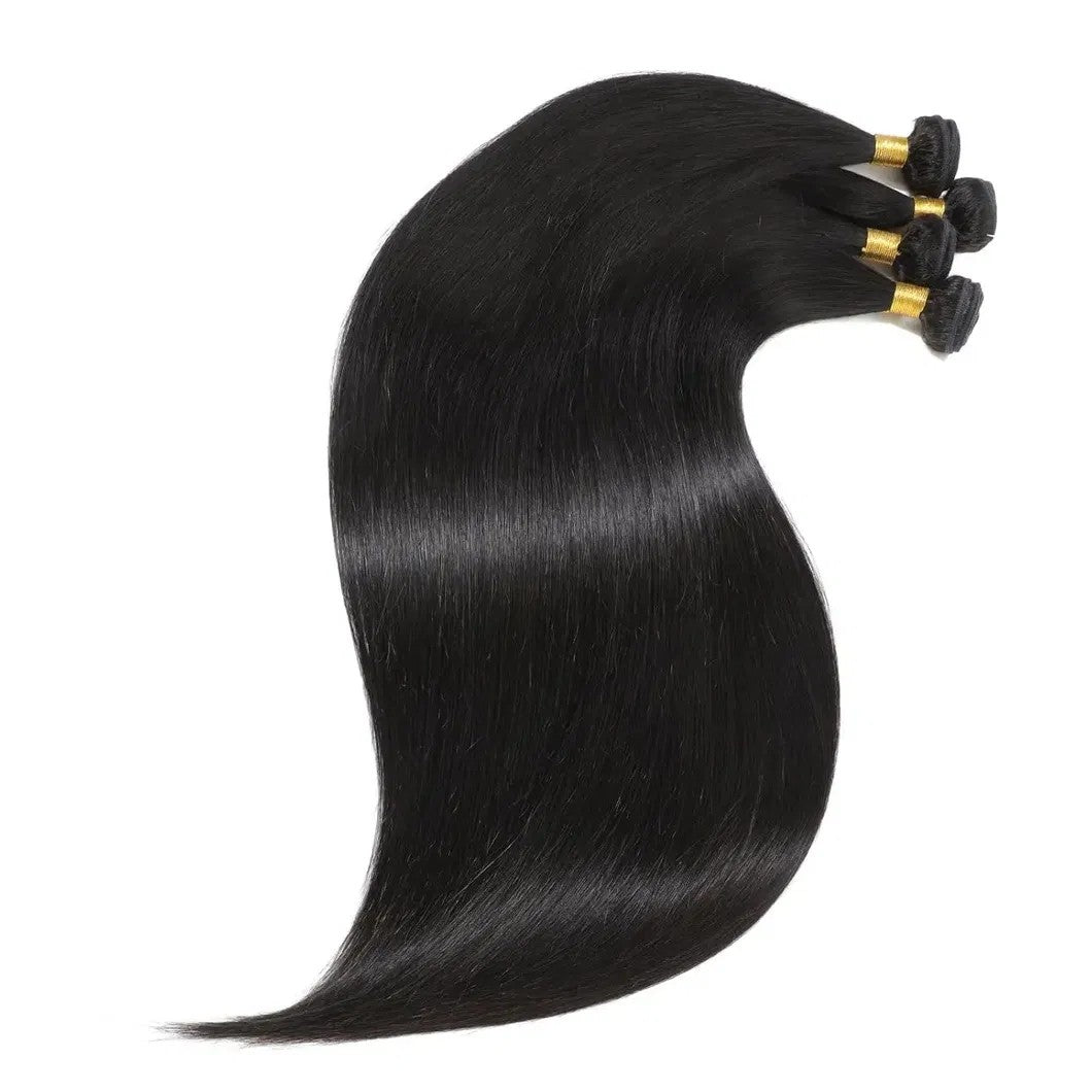 Pacotes de Cabelo Virgem Liso Brasileiro 12A, Extensões de Cabelo Humano 100% Não Processado, 14-30 Polegadas, Trama Dupla