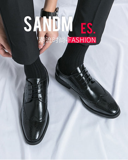 Men's Full-grain Genuine Leather Formal Dress Shoes Soft Comfortable Business Casual Footwear Classic Men's Footwear