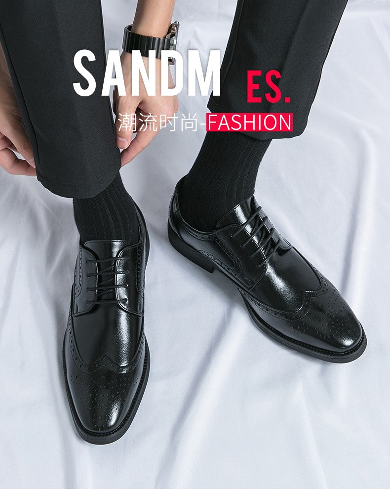 Men's Full-grain Genuine Leather Formal Dress Shoes Soft Comfortable Business Casual Footwear Classic Men's Footwear