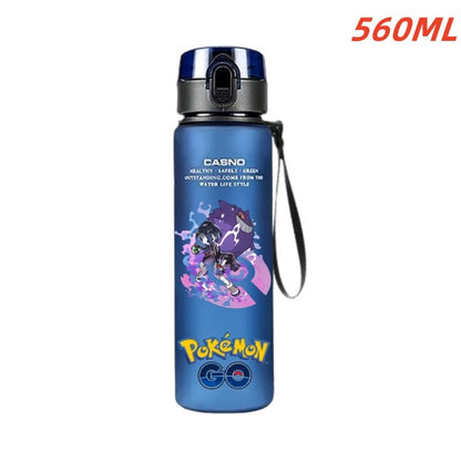 Copo de água Pokémon de 560ML, anime portátil, infantil, fofo Pikachu Gengar, garrafa de água de plástico para esportes ao ar livre, grande capacidade, presentes