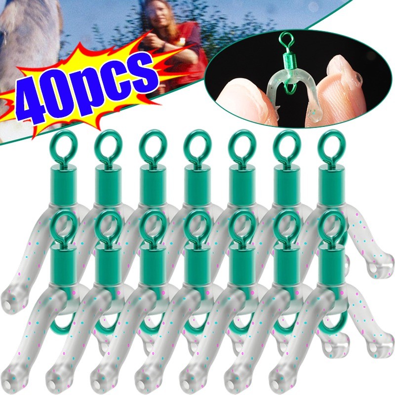 Fishing Hook Separator Anti Tangle Boom Green Silicone Bifurcator High Elastic Subline Splitter Lure Rigging Accessories Tool