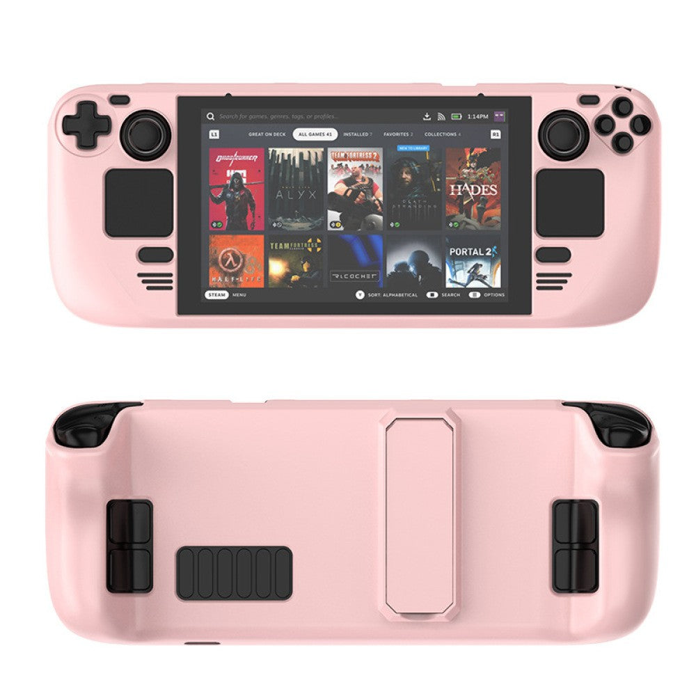 (Hot Stock) New Colorful Protective Case For Steam Deck OLed Game Console Protective Cover ,For Steam Deck Shell with Bracket