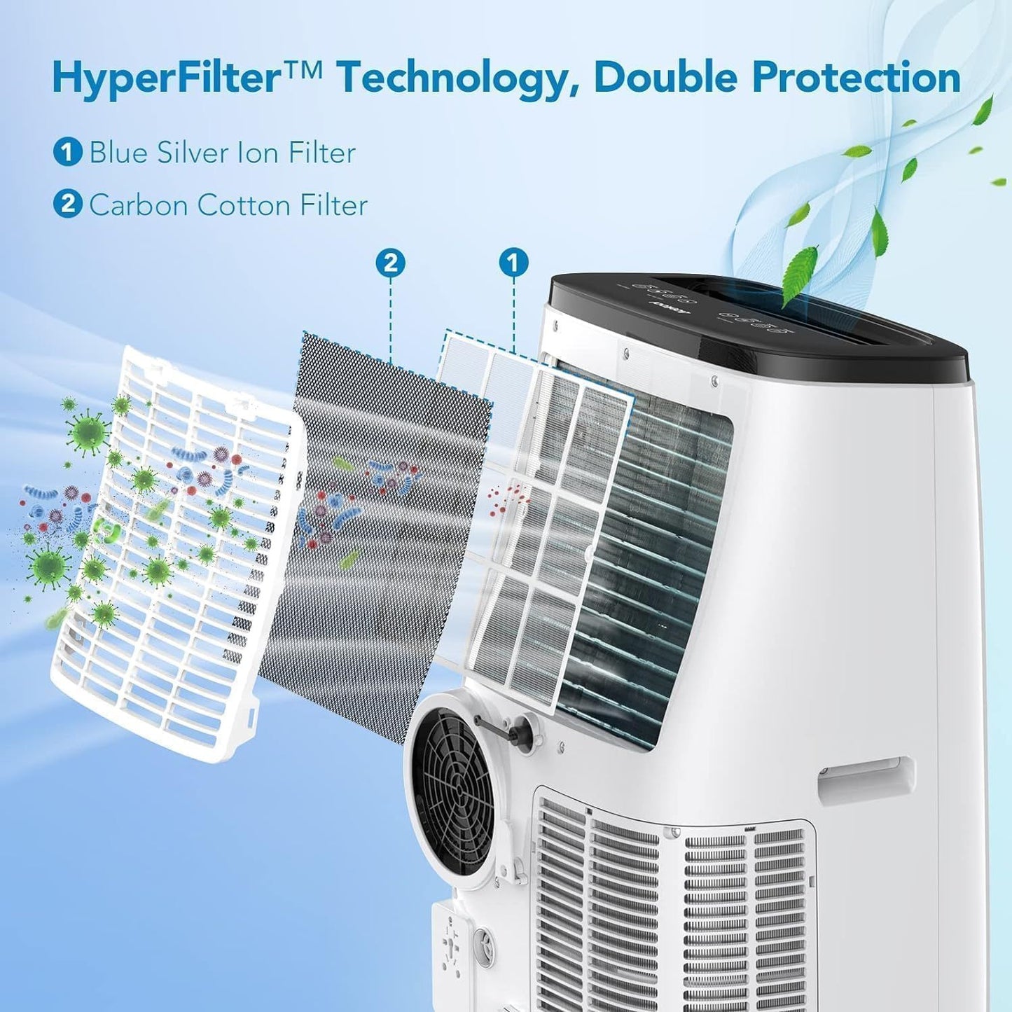 Ar Condicionado Portátil 14000 BTUs Refrigera até 70 m² Unidade AC 3 em 1 Desumidificador Ventilador Controle Remoto Timer 24h para Casa