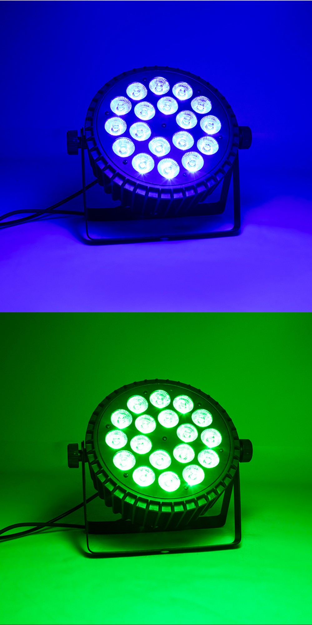 SHEHDS 4PCS Aluminum Alloy LED Flat Par 18x12W RGBW/18x18W RGBWA+UV LED Lighting DMX512 Disco Professional Stage DJ Equipment