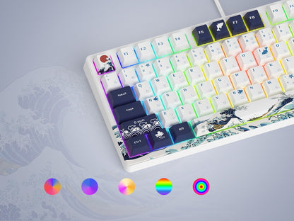 Teclado Mecânico Womier SK80 Gasket Mounted, Teclado Gamer de 81 Teclas 75% com Hot Swap RGB e Tela Inteligente para PC