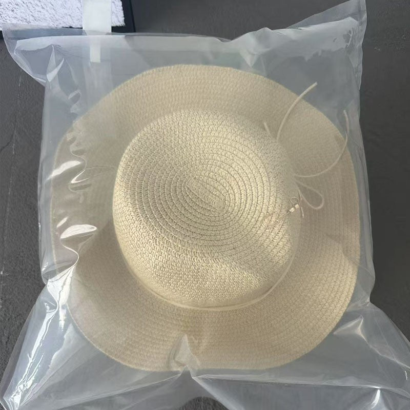 Fashionable Metal RB Letter Straw Hats for Women Men Summer Outdoor Holidays Beach Sun Hat Straw Hats for Women Fashion Panama