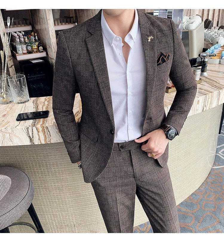 Blazer Plus Size 7XL Men's Blazer Fashion Business Italian Style Linen Leisure Wedding for Office Workers Assembling A Blazer