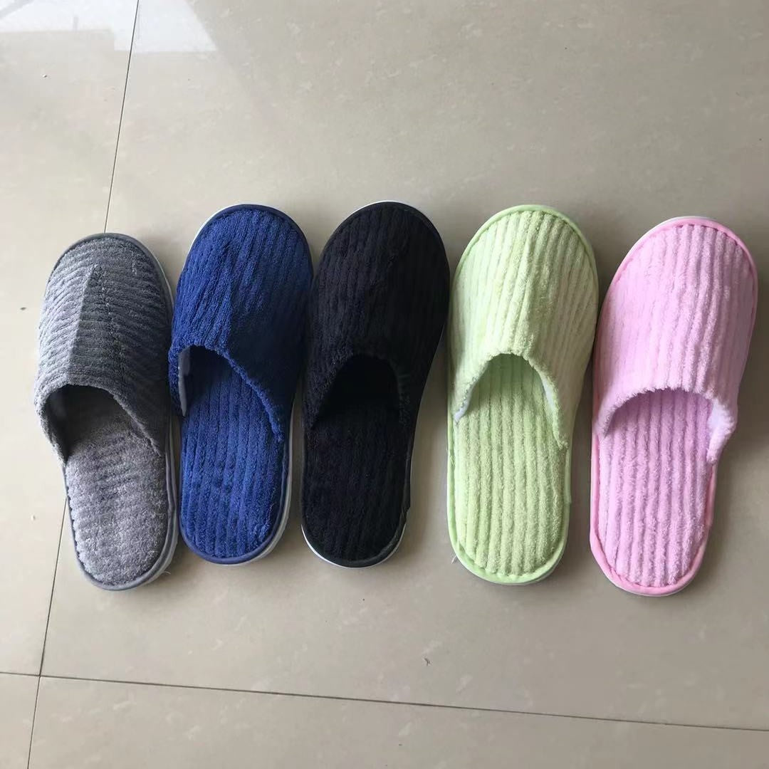 5 Pairs/Lot Mix Colors Men Women Disposable Hotel Slippers Cotton Slides Home Travel SPA Slipper Hospitality Cheap Footwear