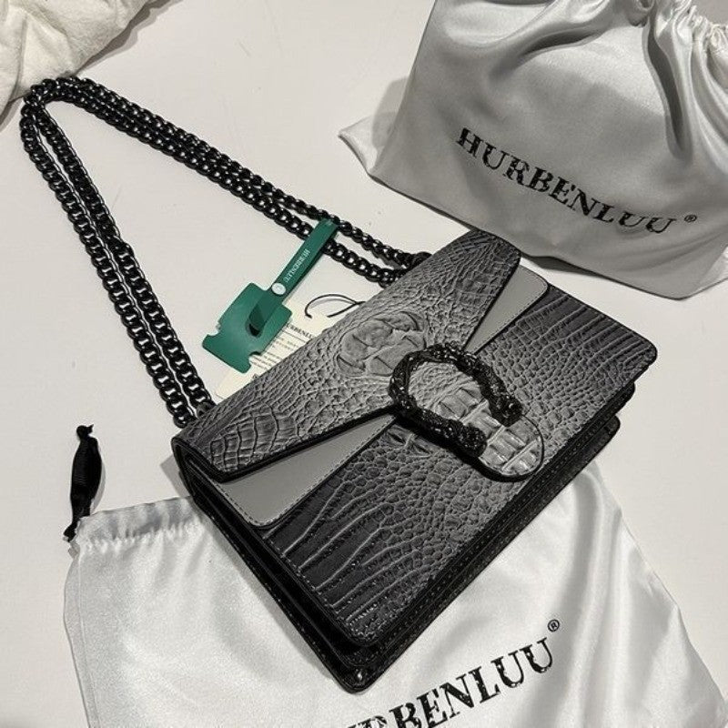Crocodile Pattern Underarm Bag Dionysus Handbag Texture Niche Chain Slung Shoulder Bag Explosions Fashion Trend Small Square Bag