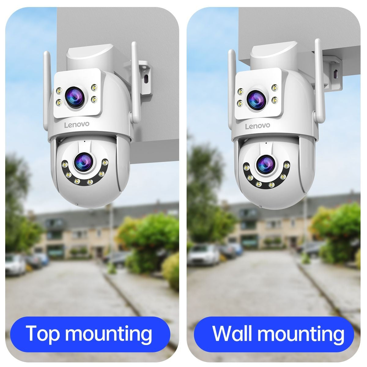 Lenovo HD PTZ Camera Outdoor 6MP Dual Lens Dual Screen 5G Wifi Auto Tracking CCCTV Camera Security Protection Video Surveillance