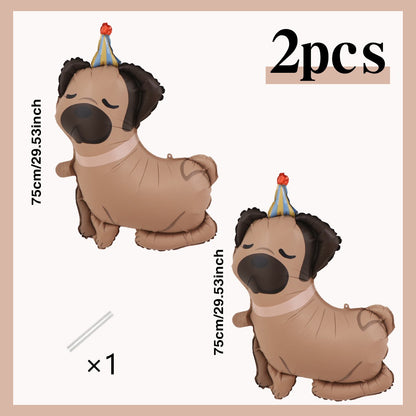 4 Animal Dog Aluminum Foil Balloons Cute Dog Theme Birthday, Anniversary Decoration, Shower, Pet Party Decoration
