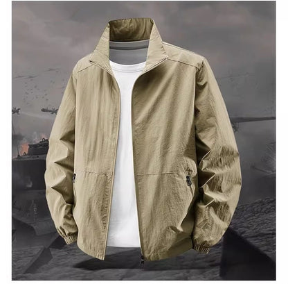 Spring and fall new men's thin jacket, outdoor sports loose Korean casual sports jacket coat.