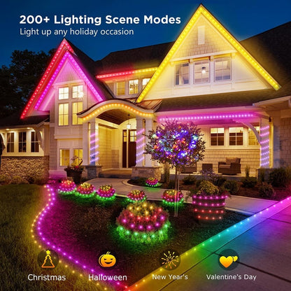USB RGBIC LED Fairy Lights WS2812B Bluetooth Smart Control Dream Color Music Sync Waterproof Garland Holiday Wedding Decor Lamp