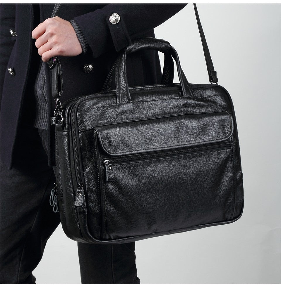 JOYIR Men Briefcases Genuine Leather Handbag 15.6"Laptop Messenger Shoulder Bag for Documents Men's Bag Business Totes 2022