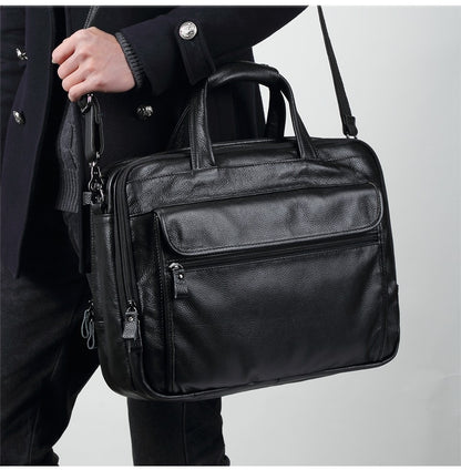 JOYIR Men Briefcases Genuine Leather Handbag 15.6"Laptop Messenger Shoulder Bag for Documents Men's Bag Business Totes 2022