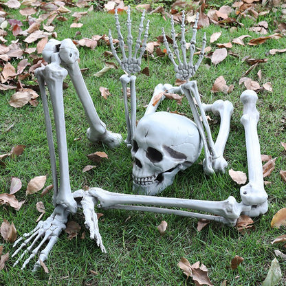 Decorações de Halloween para Casa Crânio Esqueleto Adereços de Terror para Exterior Caveira e Mãos Realistas para Jardim Brincadeiras Festas e Suprimentos