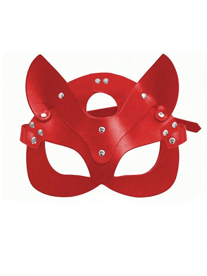 Fashion PU Leather Half Face Fox Mask for Cosplay Adult Halloween Party Nightclub Game Accessory Unisex Decoration Toys