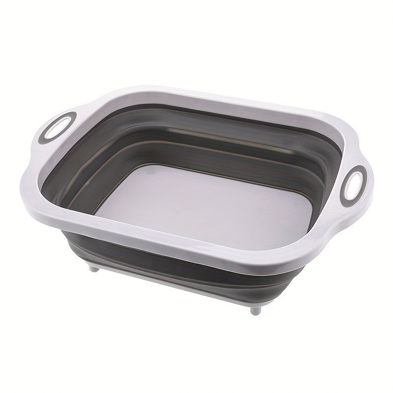 1pc Portable space saving basin with built-in sink and storage function - perfect for outdoor camping, travel, and home use