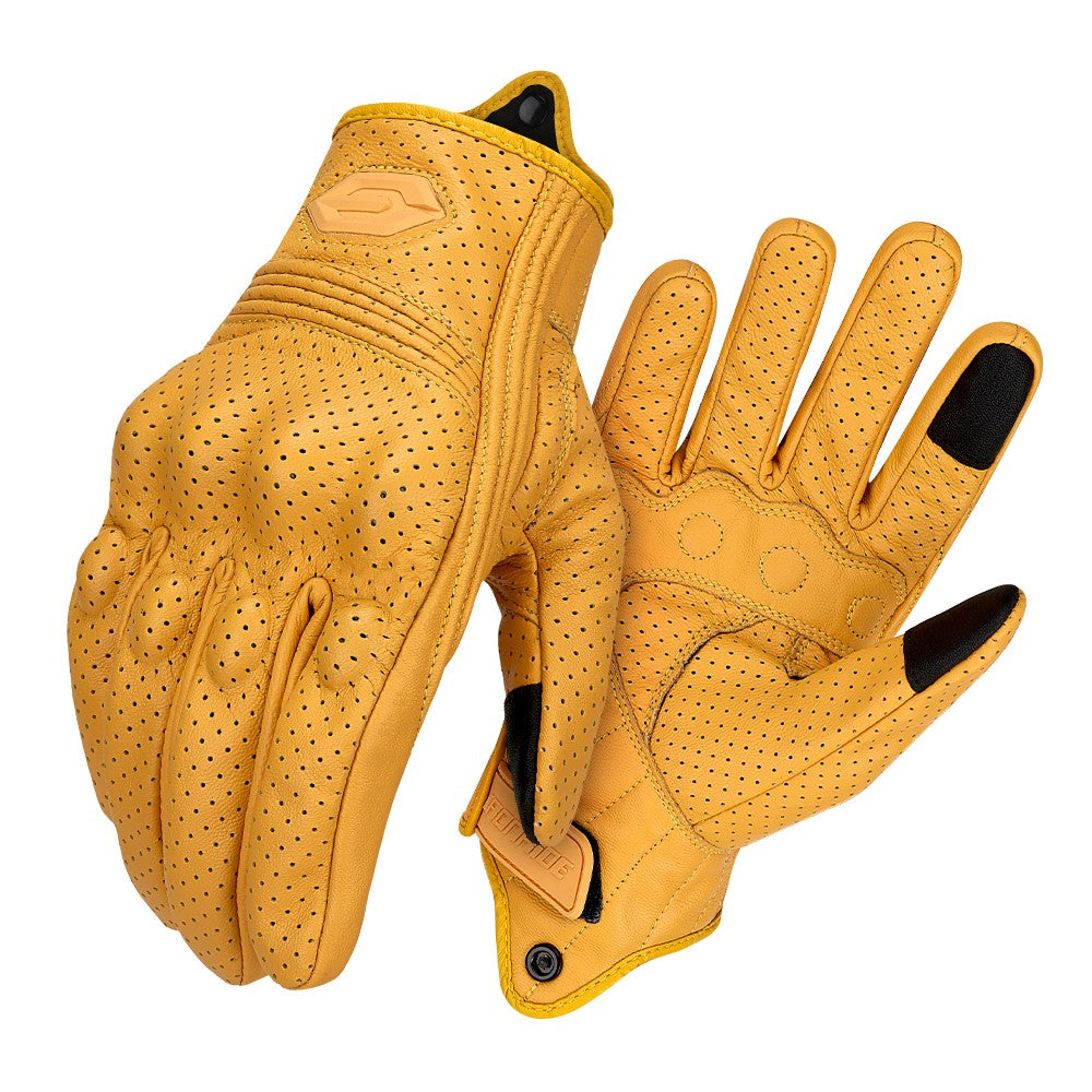 Luvas de Moto de Couro à Prova de Vento Quentes de Inverno Masculinas Antiderrapantes Luvas de Motocross com Tela Sensível ao Toque Luvas de Moto