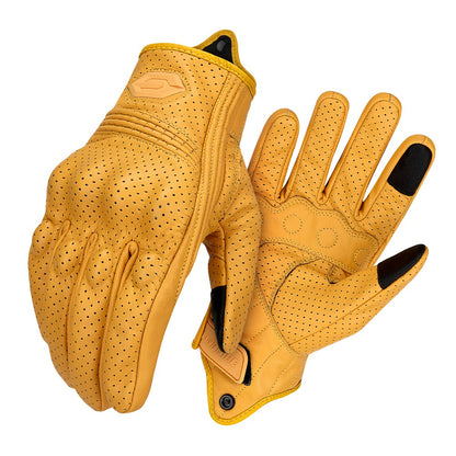 Luvas de Moto de Couro à Prova de Vento Quentes de Inverno Masculinas Antiderrapantes Luvas de Motocross com Tela Sensível ao Toque Luvas de Moto