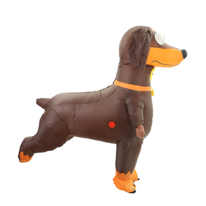 Dog Dachshund Inflatable Costume Adult, Full Body Blow Up Costume for Halloween Easter Carnival Christmas Drag Party