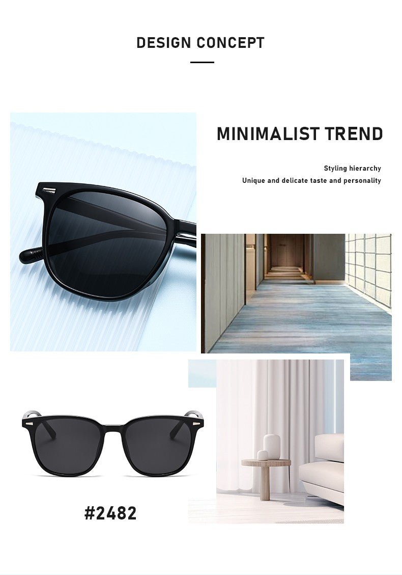 2025 New Ultra Light Square Black Face Enhancing Sunglasses With Trendy Natural Color And Uv Resistant  Sunglasses 3069
