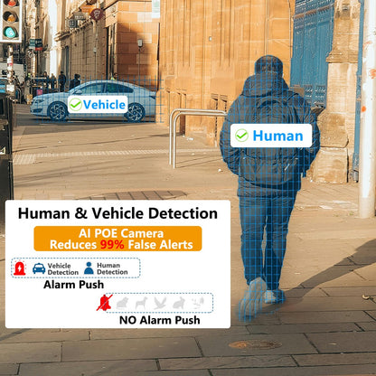 UHD 4K 8MP 5MP POE IP metal Camera Intercom AI Face/Human/Car Detection Color Night CCTV Video Surveillance Security For NVR