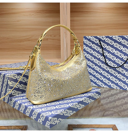 Women Evening Bag 2025 New Shiny Rhinestone Women's Shoulder Bag Fashion Luxury Dinner Party Handbag Female Crossbody Bags