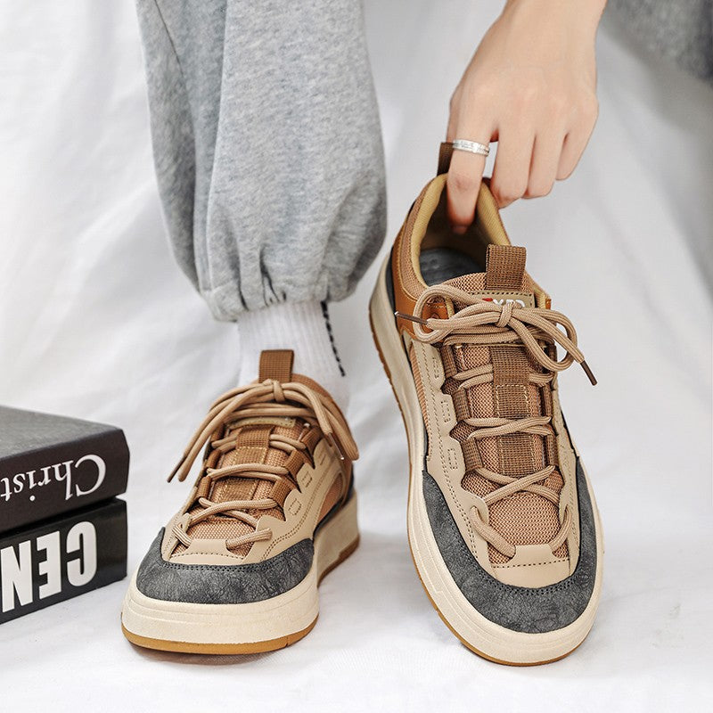 Bread Shoes for Men Trendy Board Shoes Niche Design Breathable Retro Chunky Sneakers Luxury Designer Male Casual Vulcanize Shoe