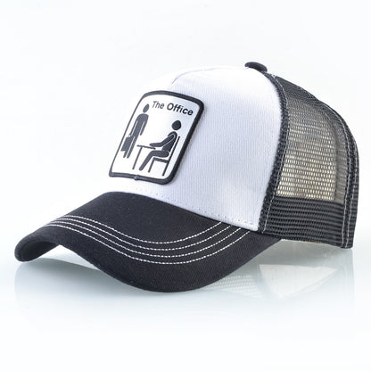 Trucker Caps Unisex Mesh Baseball Caps Men Women Outdoor Breathable Visor Hat Fashion Hip Hop Casquette The OFFICE Drake Bones
