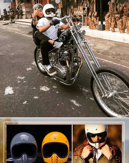 Capacete de motocicleta retrô japonês cruise ponta de vidro plástico reforçado com fibra capacete de motocicleta integral