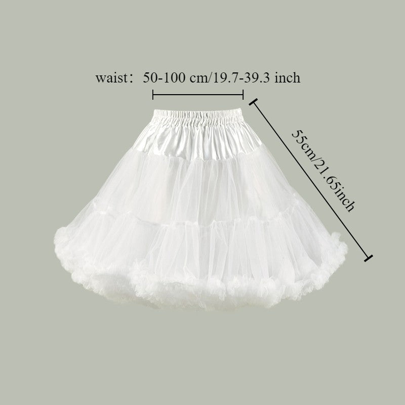 Woman Tutu Skirt Petticoat Crinoline Underskirt Fluffy Pettidress Ladies Puffy Tutu White Luxury Skirt Wedding Dress Bottom Loli